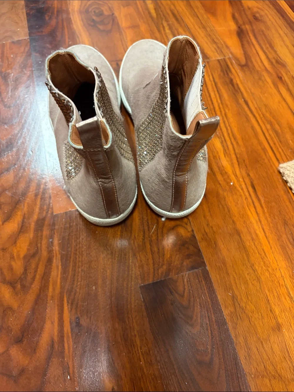 Women's Taupe Slip-On Chelsea Sneakers with Embellished Elastic Panels
